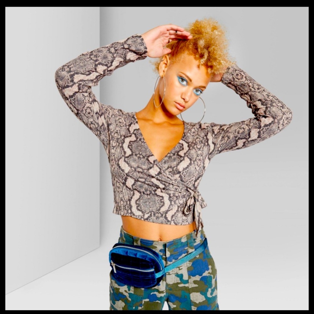 Snake Skin Wrap Top